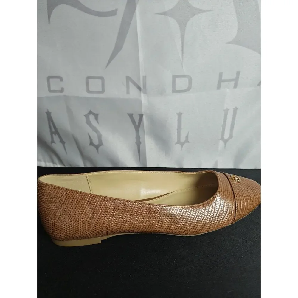 MICHAEL KORS Women's 7.5 Brown Textured Flats New